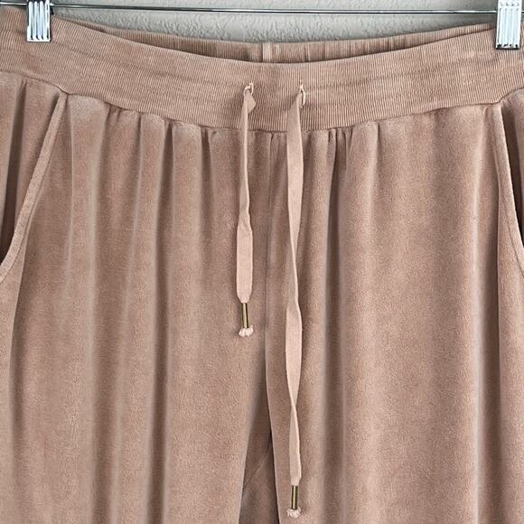 Young Fabulous & Broke Ollie Y2K High-Waist Velour Tan Comfy Jogger Pants M/L - Picture 6 of 15